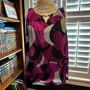 Dana Buchman Black and Purple Geometric Top